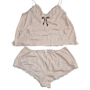 Victoria's Secret 2 Pc Lingerie Set XL Lace Cami NWT Shorts Sequin Bow